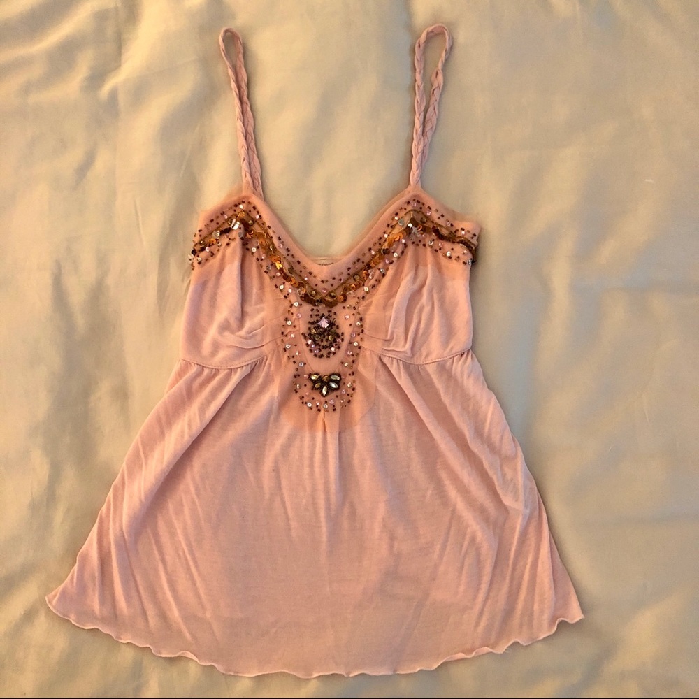Castings Embellished Boho Tank, Size 2 (M)